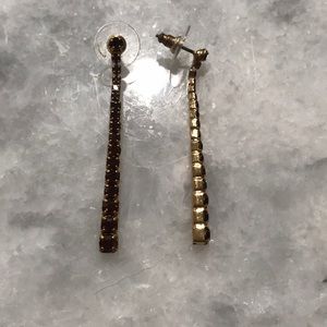 Brown and Gold Dangling Earrings